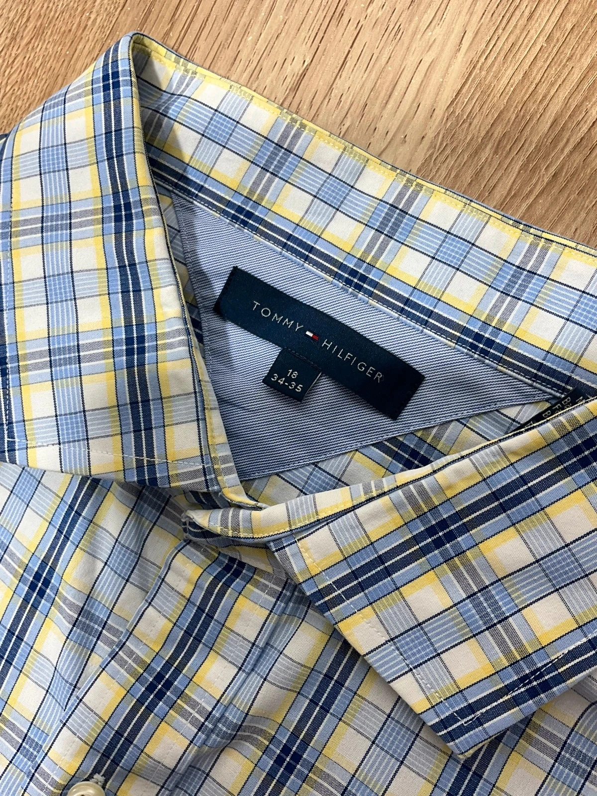 Chemise Tommy Hilfiger Taille 18 34-35 Prepy Coton Bleu Jaune Carreaux – photo 8